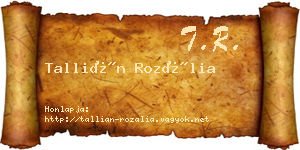 Tallián Rozália névjegykártya